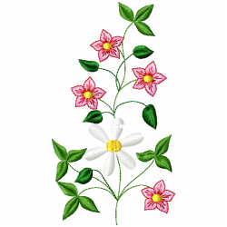 Flowers And Tree Embroidery Design 1